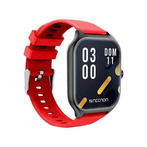 [ACC20123408] Smartwatch nsw-101 2.01  ip67 bt 5.0 app fitpro bat 180 mah mide calorias fc con vibración multimedia función buscar y fotos a distancia negro/rojo -