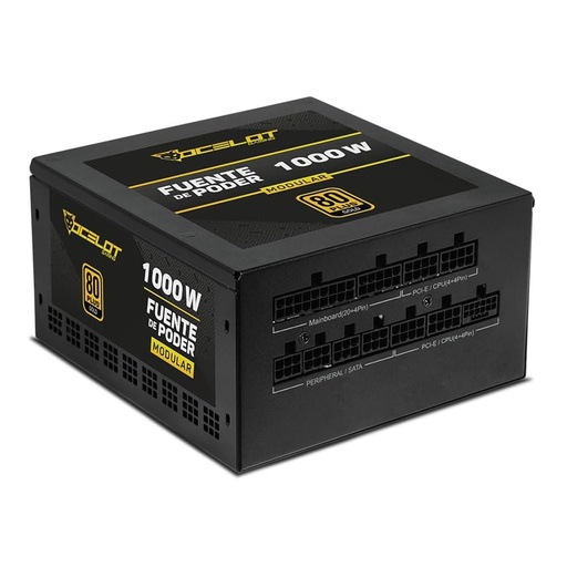 [POW55673] Fuente de Poder Ocelot Gaming OPS1000 80 PLUS Gold ATX Modular 24-pin ATX 140mm 1000W 