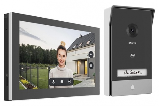 [SEC109813] Ezviz Videoportero/Interfon HP7, 7", Altavoz, Alámbrico, Negro/Gris