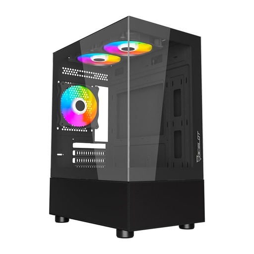 [CAB29832] Gabinete Ocelot Gaming GLASS EN6 Micro-Tower Micro-ATX USB 2.0/3.0 sin Fuente 3 Ventiladores Instalados
