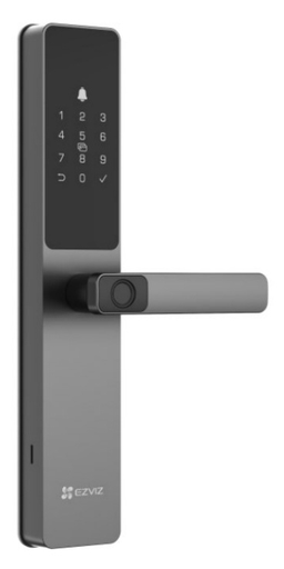 [SEC110006] Ezviz Cerradura Inteligente con Teclado Touch DL05, Código, Lector de huellas/Llave/Tarjeta RF, Negro/Gris, Compatible con iOS/Android