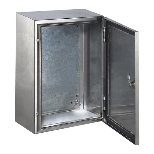 [CAB29841] Gabinete de acero inoxidable ip66 uso en intemperie (300 x 400 x 200 mm) con placa interna galvanizada.