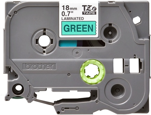 [PRI71323] Brother Cinta TZE741G Negro sobre Verde, Transferencia Térmica, 18 mm x 8 Metros, 1 Pieza