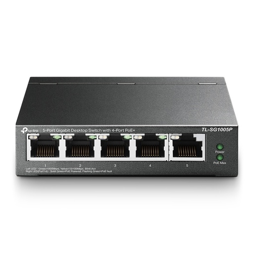 [NET304895] Switch TP-Link Gigabit Ethernet TL-SG1005P, 5 Puertos 10/100/1000 (4x PoE), 10Gbit/s, 2000 Entradas - No Administrable