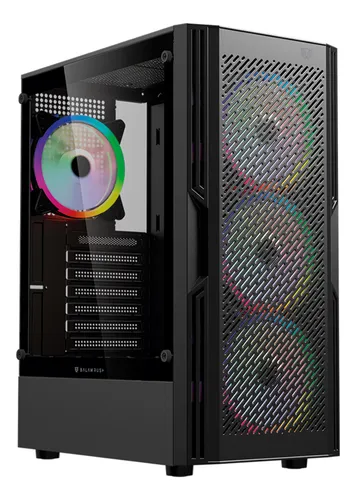 [CAB29898] Gabinete balam rush gamer compact media torre dragonfly ventra gm570 / max mb atx sin fuente / 1x usb a 3.0 + 2x usb a 2.0 + 4xfan 120mm argb 4 pin / panel izq cristal + frente mesh / negro