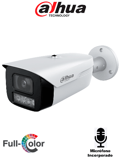 [AUD75332] Camara dahua hac-hfw1500cn-a bullet 5mp lente 2.8mm ir 30  mts microfono integrado starlight ip67