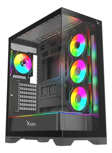 [CAB29958] Gabinete Xzeal XZ160, Full Tower, ATX/EATX/Micro-ATX/Mini-ITX, USB 2.0/3.0, sin Fuente, 4 Ventiladores Instalados, Negro
