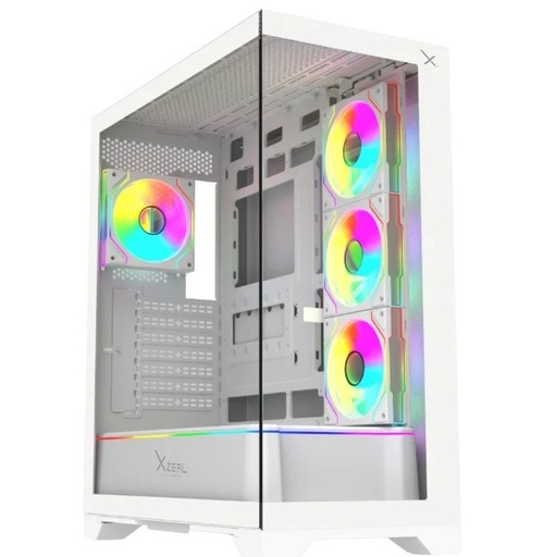 [CAB29959] Gabinete Xzeal XZ160, Full Tower, ATX/EATX/Micro-ATX/Mini-ITX, USB 2.0, sin Fuente, 4 Ventiladores Instalados, Blanco