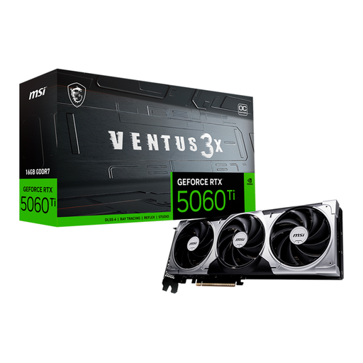 [ACC20123975] Tarjeta de video msi nvidia geforce rtx 5060 ti 8g ventus 3x oc, 8gb 128-bit gddr7, pci express 5.0