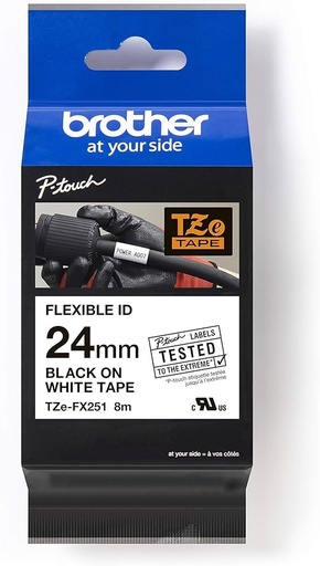 [PRI71507] Cinta Brother TZe-FX251 Negro sobre Blanco, 24mm x 8m