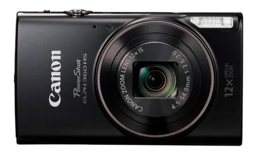 [SEC111450] Camara canon powershot elph 360hs a color negro con zoom óptico de 12x / 20mp y conexión wifi / nfc