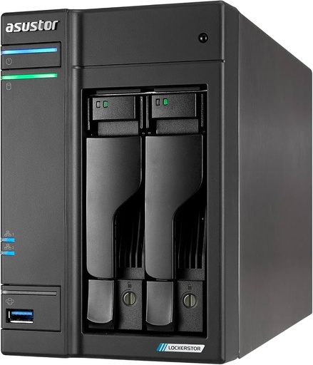 [COM81781] Asustor AS6702T V2 NAS, 2 Bahías, Intel Celeron N5105, 4GB RAM, M.2, SATA, máx 44TB