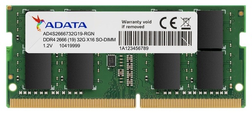 [SNR594009] Memoria adata sodimm ddr4 8gb pc4-21300 2666mhz cl19 260pin 1.2v laptop