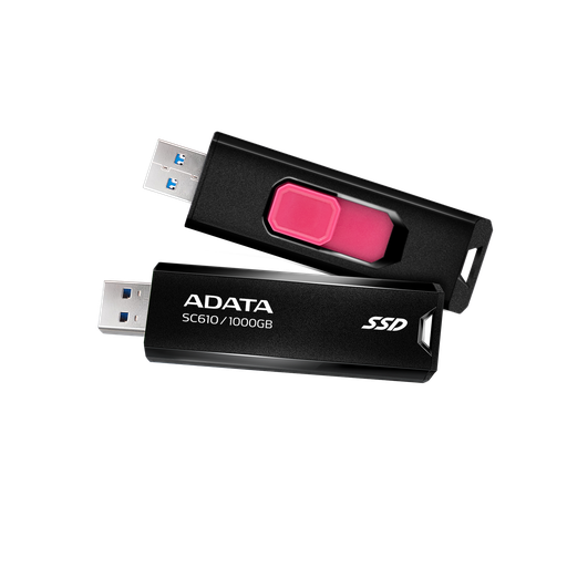 [SSD725] Estado solido externo adata sc610-1000g-cbk/rd 1tb usb 3.2 gen 2 usb-a  color negro