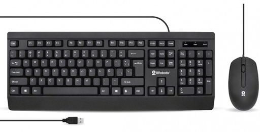 [ACC20361642] Kit de Teclado y Mouse BRobotix 6007198, Alámbrico, USB, Negro, Español