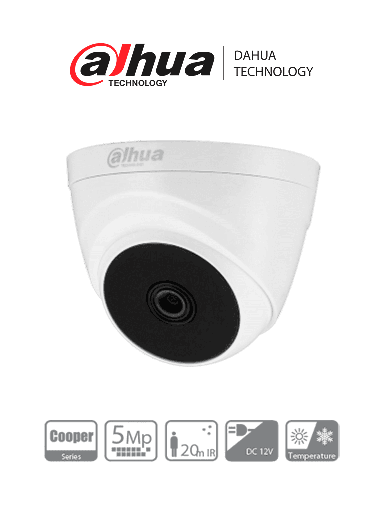 [SEC2760] Cámara CCTV Domo IR Interiores Dahua T1A51-28 Alámbrico 2880x1620 Pixeles Día Y Noche