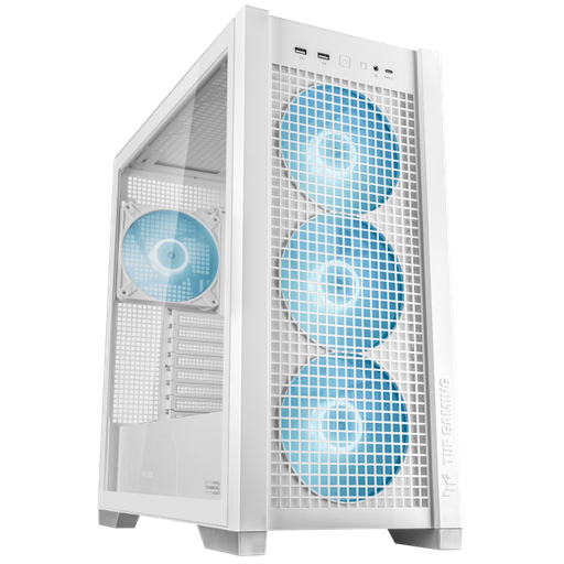 [CAB30126] Gabinete asus tuf gaming gt302 argb midi tower, vent. 3x 140 mm, vent. 1x 140 mm, blanco