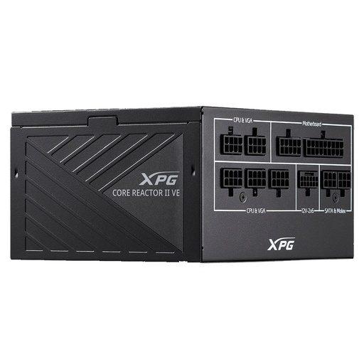 [POW681451] Fuente de Poder XPG CORE REACTOR II VE / 750W / 80+ Gold / Modular / 24-pin ATX / 120mm / COREREACTORIIVE750G-BKCUS
