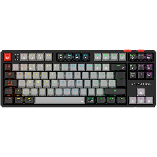 [KNM183227] Teclado Gamer Balam Rush Level Pro GK990 LED RGB TKL, Teclado Mecánico, Óptico, Inalámbrico, RF Inalámbrico/Bluetooth, Negro, Español