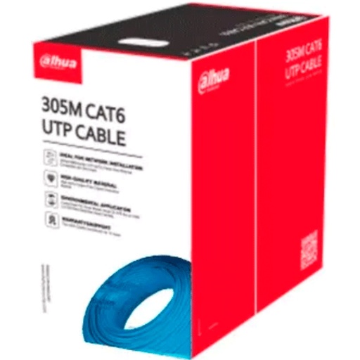 [NET306399] Bobina De Cable UTP Cat6 Dahua DH-PFM920I-6UN-C 100% Cobre Uso Interior 305 Metros Ideal para Redes y Video Certificado CPR Eca