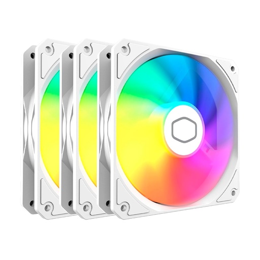 [CAB30160] it 3 Ventiladores Cooler Master MF120 Lite / ARGB / 3x120mm / PWM Dinámico 1.750 RPM / Blanco
