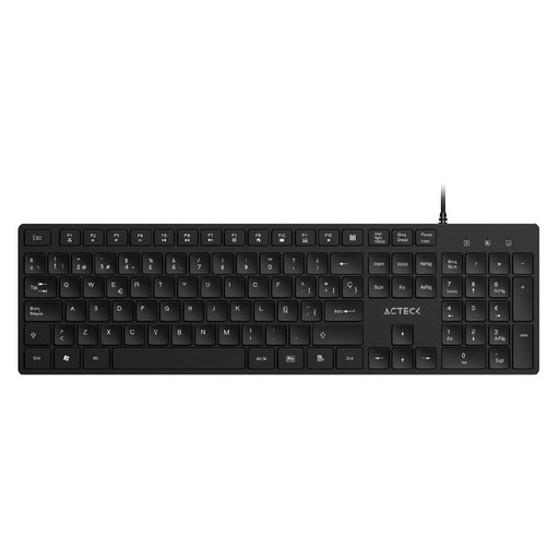 [KNM183238] Teclado Acteck Vantage Aero TA545, Alámbrico, USB, Negro, Español