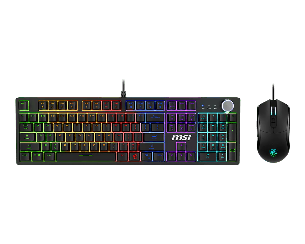 [KNM183267] Kit De Teclado Y Mouse Msi Forge Gk320 Combo, Alambrico, Usb 2.0, 1.8m, Ingles, Negro
