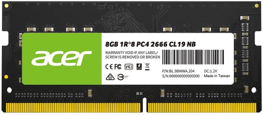 [COM31737] Memoria RAM SODIMM Acer SD100 DDR4 PC4-21300 2666MHz CL19 8GB
