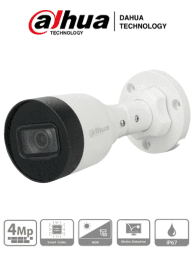 [SEC2857] Dahua ipc-hfw1431s1-a-s4 - camara ip bullet de 4 megapixeles/ h.265+/ lente de 2.8 mm/ 104 grados de apertura/ ir de 30 mts/ mic