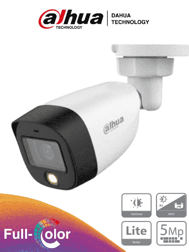 [SEC2893] Dahua hac-hfw1509c-led-28 - camara bullet full color de 5 megapixeles/ lente de 2.8 mm/ 112 grados de apertura/ leds para 20 mts