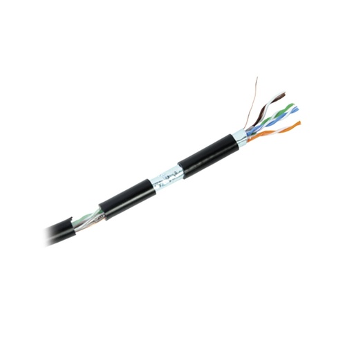 [SEC2980] Bobina de cable de 305 metros cat6+ calibre 23 exterior blindado tipo ftp para climas extremos, ul, color negro,