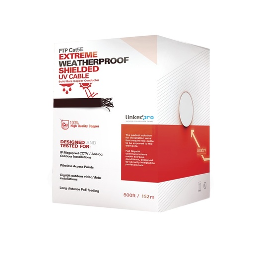 [SEC2982] Bobina De Cable LinkedPRO Cat5e FTP 152 Metros Para Uso En Exterior