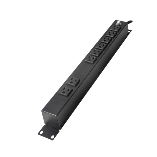 [NET2022] Tomacorriente horizontal (pdu) de 8 contactos (nema 5-15r) rack 19" 1ur. voltaje entrada/salida: 120vca/15a