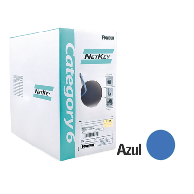 [SEC3067] Bobina de cable utp 305 m. de cobre, netkey, reelex, azul, categoría 6 (24 awg), 1000mbps, pvc (cm), de 4 pares