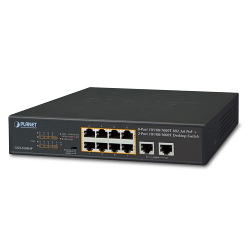 [SEC3117] Switch no administrable poe de 8 puertos 10/100/1000 mbps con poe 802.3af/at
