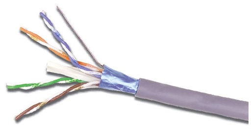 [SEC3120] Bobina de cable blindado f/utp de 4 pares, z-max, cat6a, soporte de aplicaciones 10gbase-t, cmr (riser), color azul, 305m