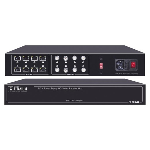 [SEC3140] 150 metros en 4k,  200 metros en 5 mp,  video+poder / 8 canales / todo incluido para rack /  para transmisión de alimentación ( 