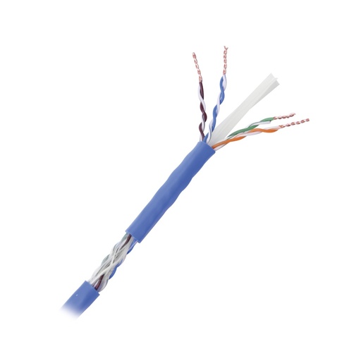 [SEC3164] Bobina de 1000 metros cable cat6+ calibre 23 alto desempeño, etl,ul, con garantía de por vida, color azul, super flexible, de 10
