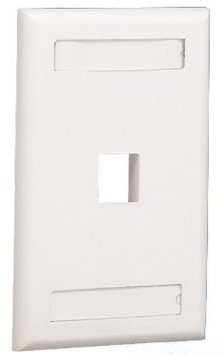 [WIR884] Placa de pared vertical, salida para 1 puerto keystone, con espacios para etiquetas, color blanco