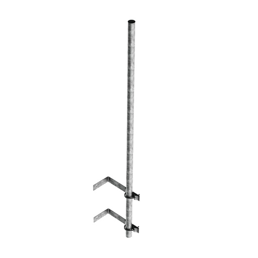 [SEC3180] Mástil de 3 m de 1-1/4" diámetro ced. 30 con herrajes para sujeción a pared. 