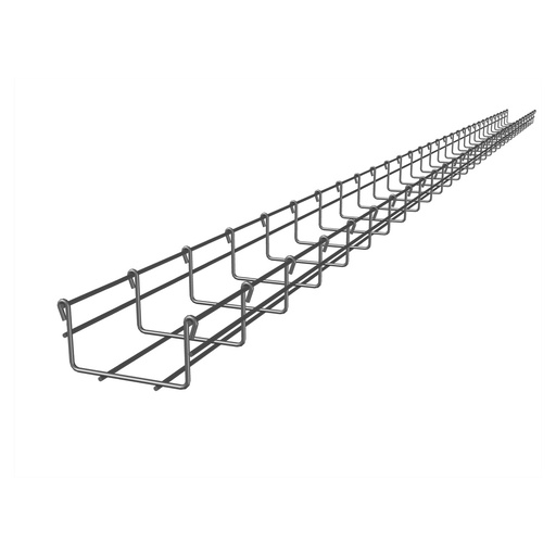 [WIR885] Charola tipo malla 54/100 mm, con acabado electro zinc, hasta 86 cables cat6, tramo 3 m