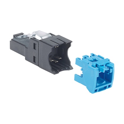 [SEC3292] Plug rj45 utp, instalación recta, terminación en campo certificable, compatible con cat5e, cat6 y cat6a, color negro