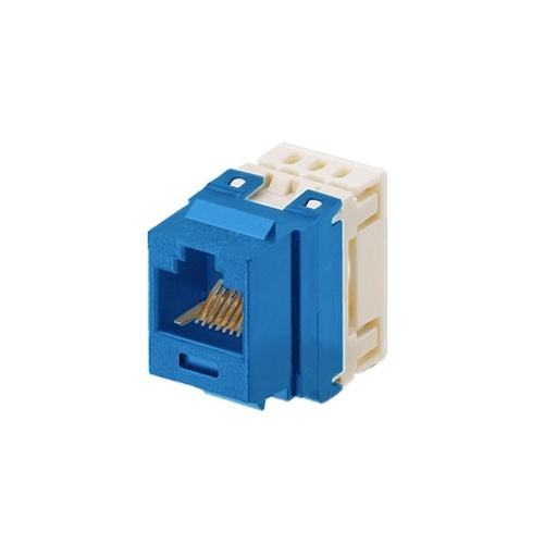 [WIR916] Conector jack estilo 110 (de impacto), tipo keystone, categoría 5e, de 8 posiciones y 8 cables, color azul 