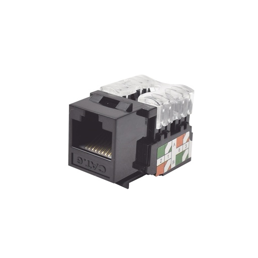 [WIR926] Módulo jack keystone cat6 con terminación 110 (punchdown) para faceplate - color negro