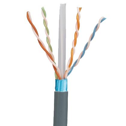 [SEC3505] Bobina de cable blindado f/utp de 4 pares, cat6a, soporte de aplicaciones 10gbase-t, lszh (libre de gases tóxicos), color azul, 