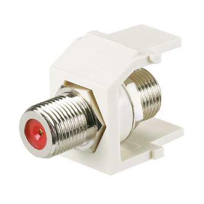 [WIR965] Módulo acoplador coaxial tipo f, keystone, de 75 ohms, 3.0 ghz, color blanco