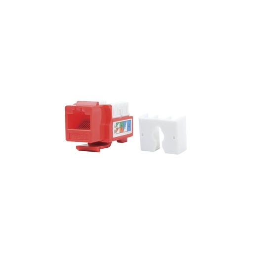 [WIR971] Módulo jack keystone cat5e con terminación 110 (punchdown) para faceplate - color rojo