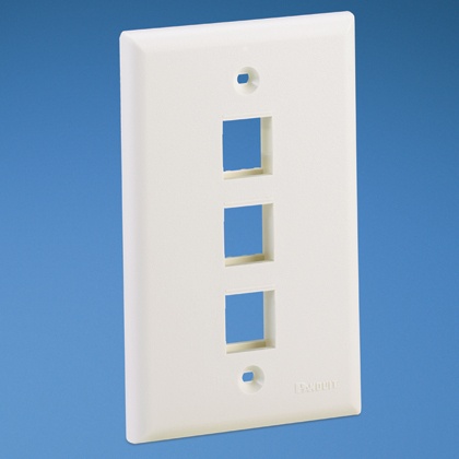 [WIR976] Placa de pared vertical, salida para 3 puertos keystone, color blanco mate