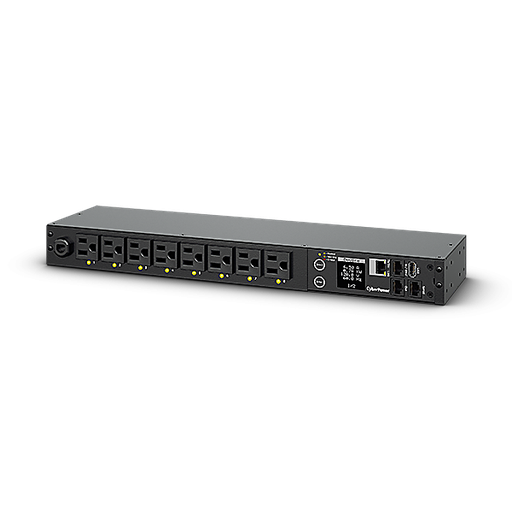 [SEC3607] Pdu switchable por toma, para distribución de energía, entrada 120 vca nema 5-15p, con 8 salidas nema 5-15r, horizontal 19in, 1u
