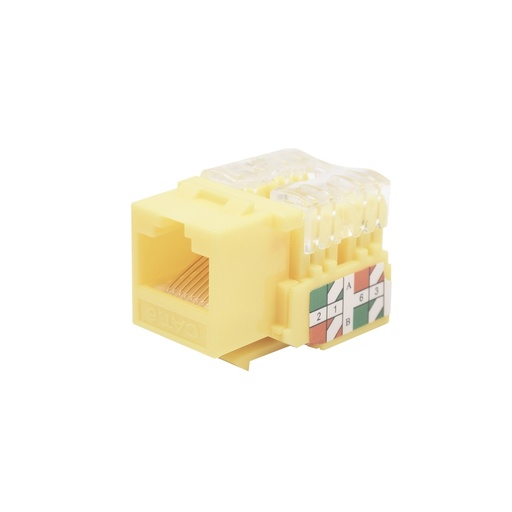 [WIR987] Módulo jack keystone cat6 con terminación 110 (punchdown) para faceplate - color amarillo